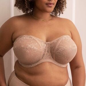 Goddess Verity Underwired Strapless Bra in Fawn Size 42H
